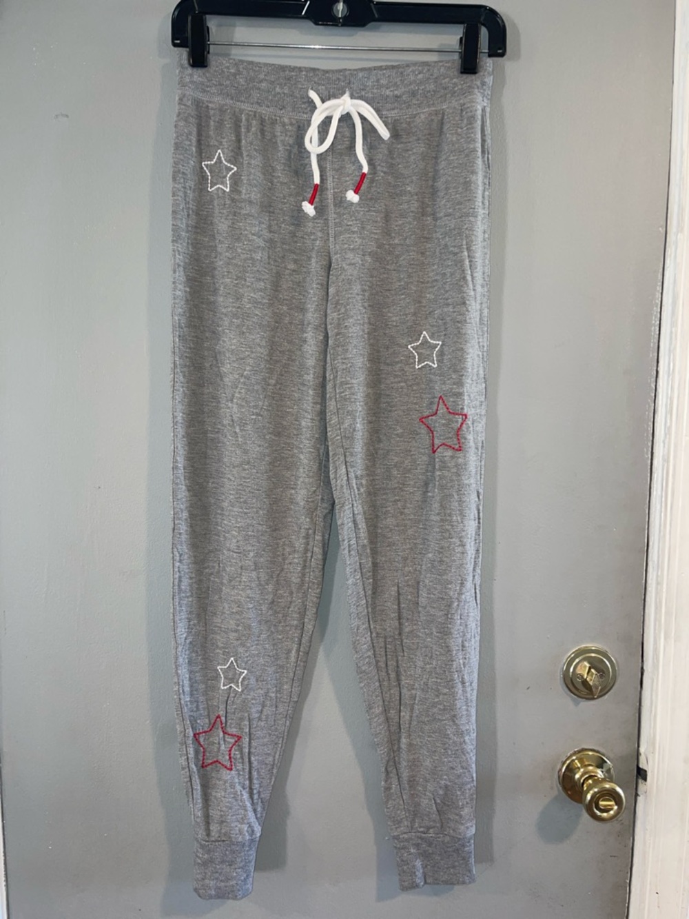 PJ Salvage Gray Star Embroidered Lounge Joggers Size XS